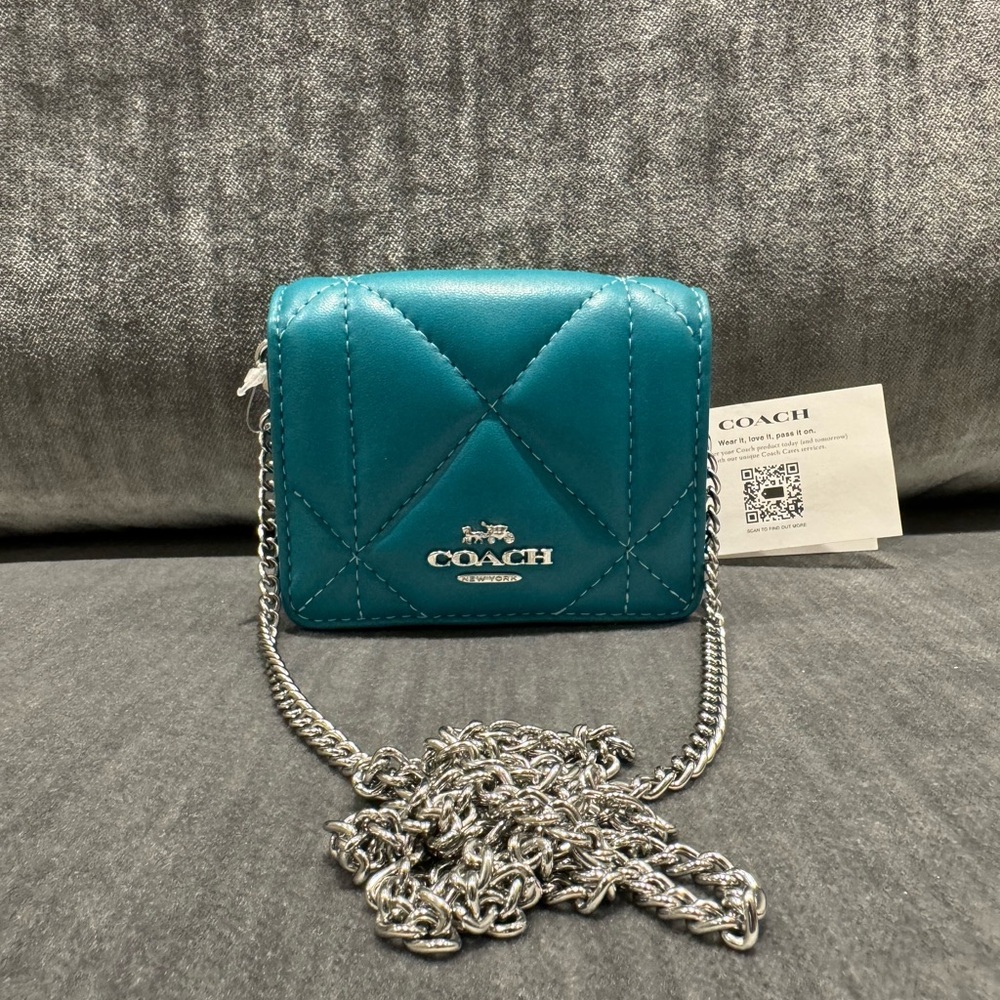 Mini Wallet On A Chain With Puffy Diamond Quilting